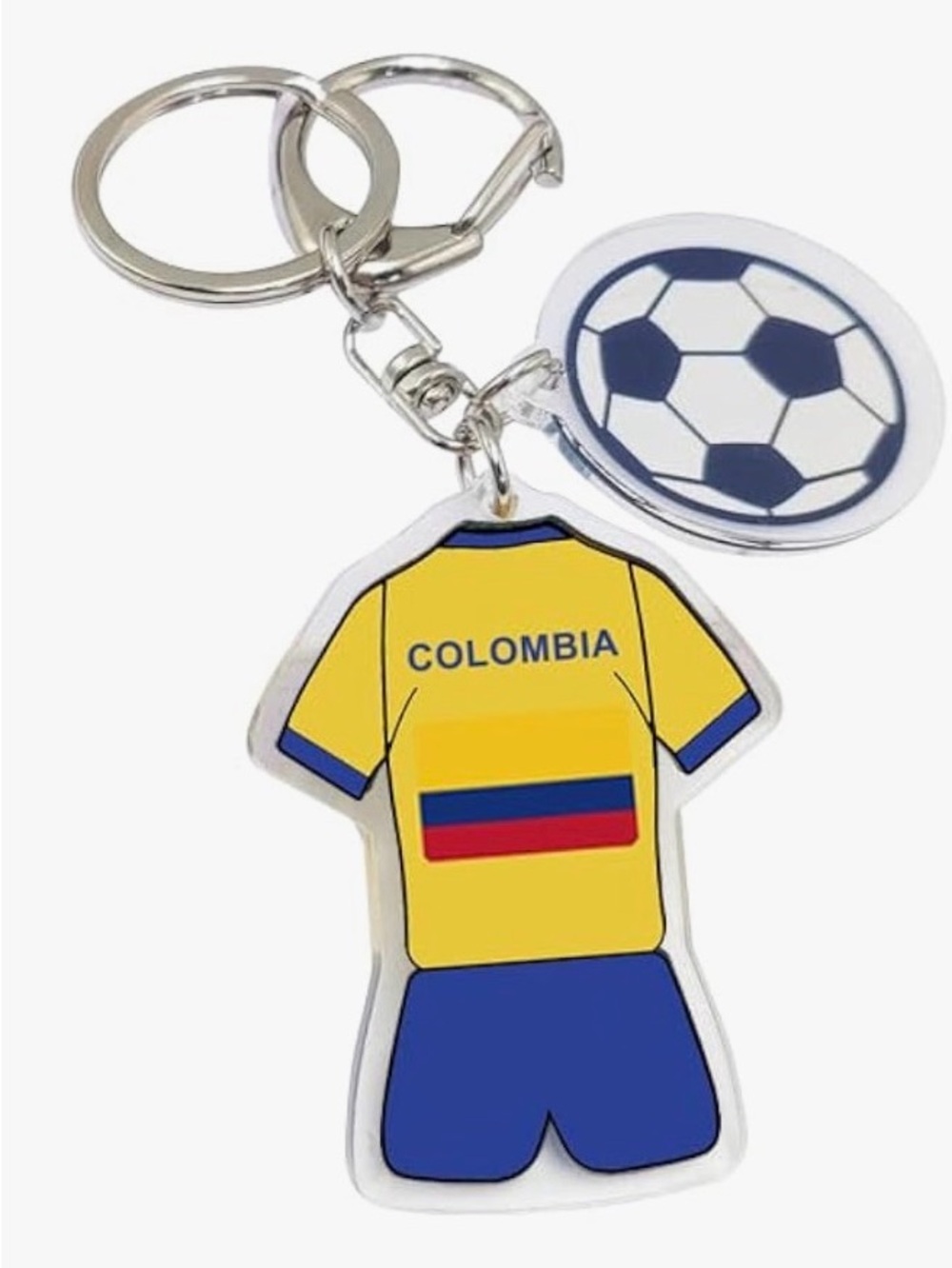 Colombia Soccer Jersey Keychain Bag Charm